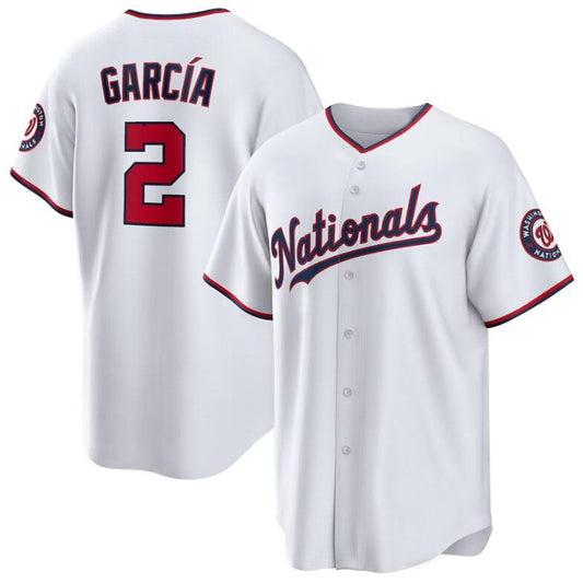 W.Nationals #2 Luis Garc��aa Player White Home Replica Baseball Jerseys