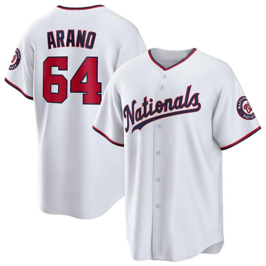 W.Nationals #64 V��actor Arano Player White Home Replica Baseball Jerseys