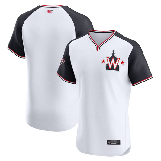 W.Nationals Blank Player White-Navy Alternate Elite Baseball Jerseys