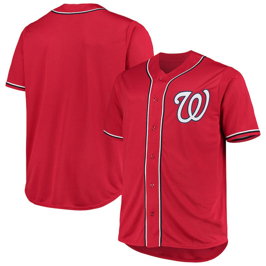 W.Nationals Blank Player Red Big & Tall Replica Baseball Jerseys