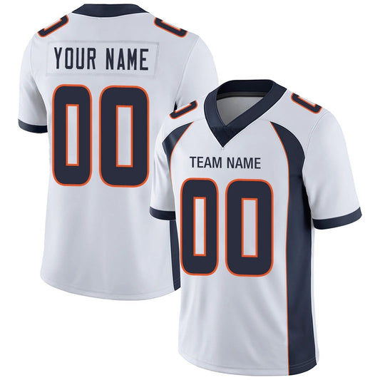 Custom D.Broncos White Personalized Design Football Jerseys