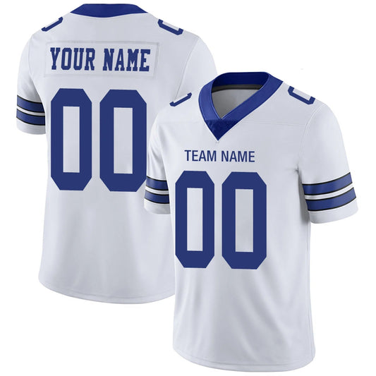 Custom D.Cowboys White Personalized Design Football Jerseys