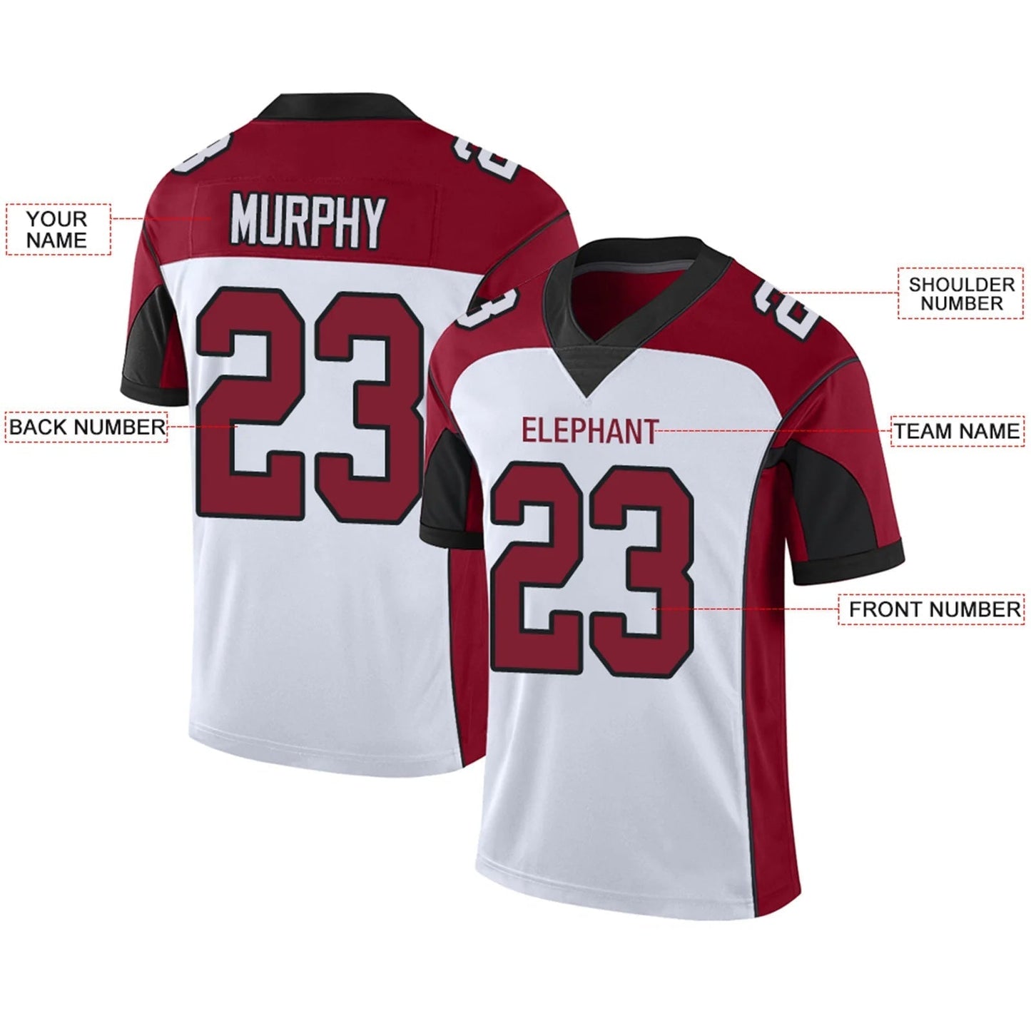 Custom A.Cardinals White Personalized Design Football Jerseys