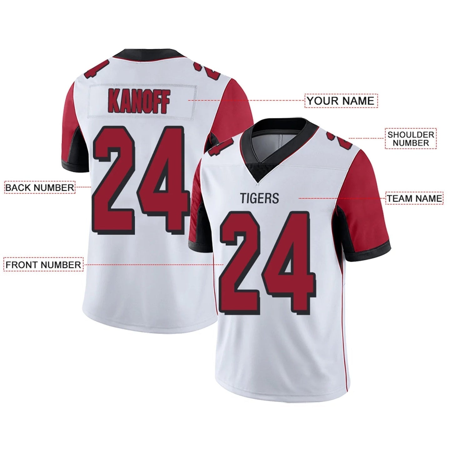 Custom A.Falcons White Personalized Design Football Jerseys