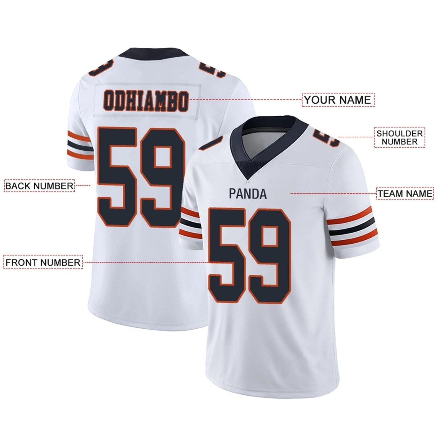 Custom C.Bears White Personalized Design Football Jerseys