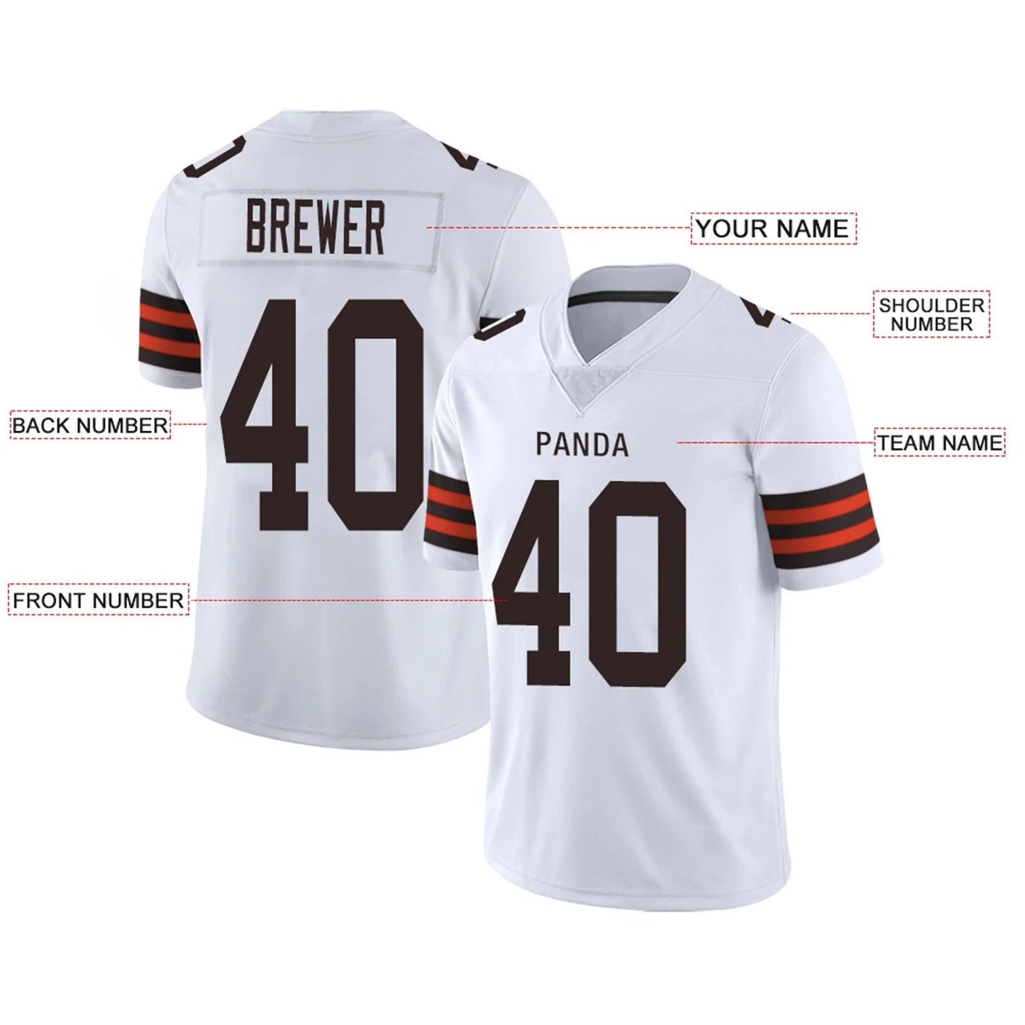 Custom C.Browns White Personalized Design Football Jerseys