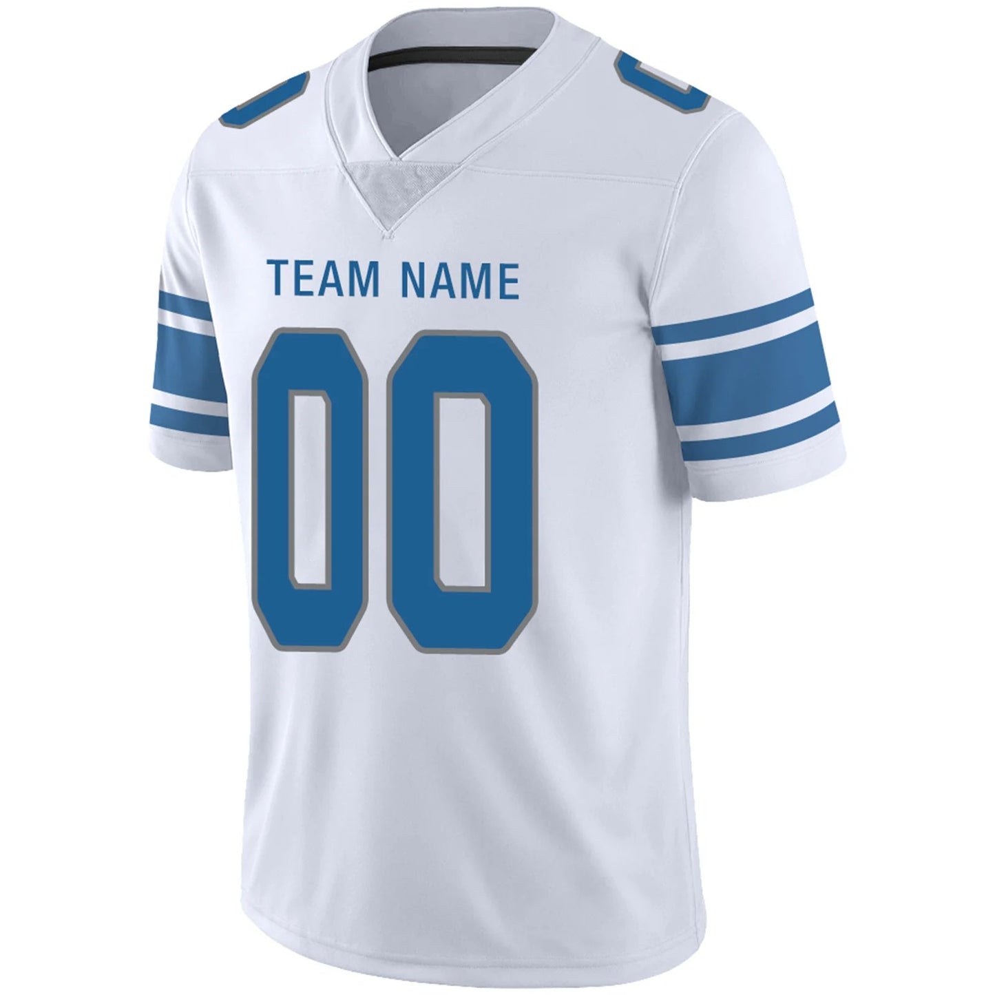 Custom D.Lions White Personalized Design Football Jerseys