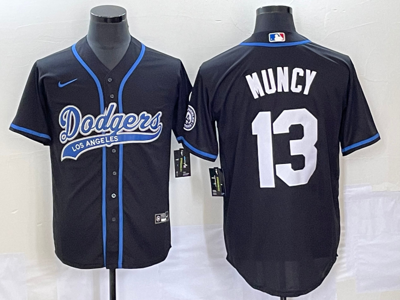 Men's Los Angeles Dodgers Max Muncy #13 Black Player jersey Joint Edition