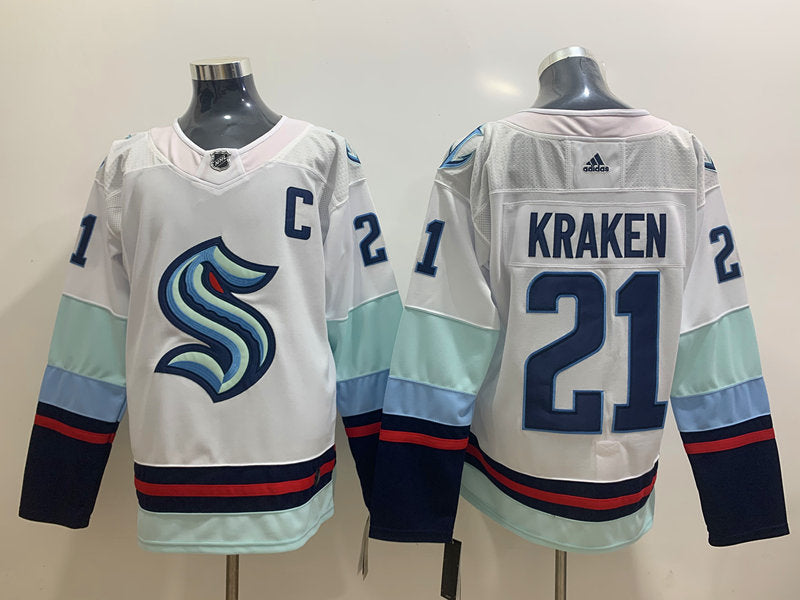 Men's Seattle Kraken #21 White Home Breakaway Player jersey