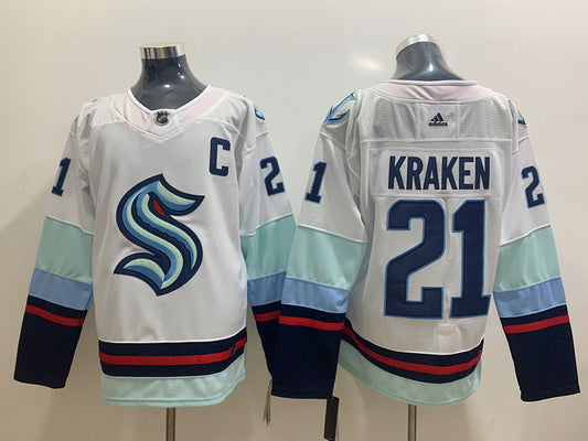 Men's Seattle Kraken #21 White Home Breakaway Player jersey