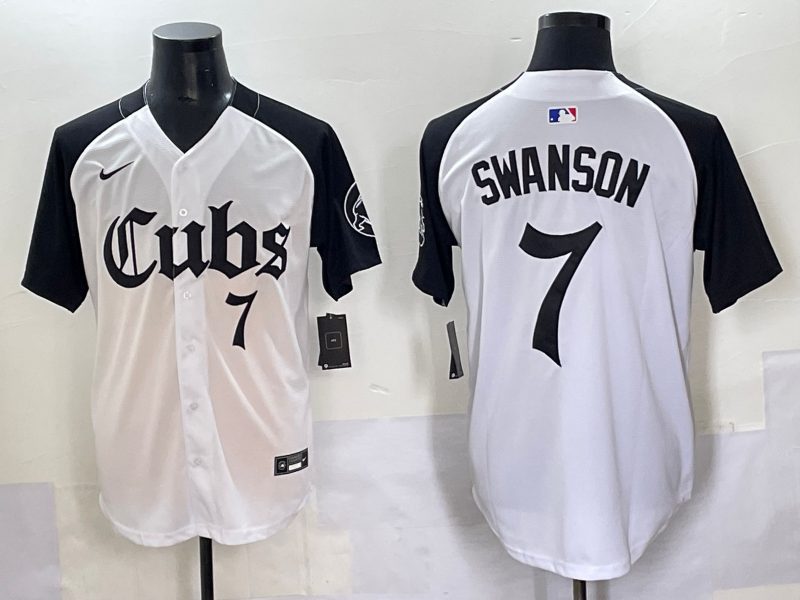 Men's Chicago Cubs Dansby Swanson #7 White Game Jersey