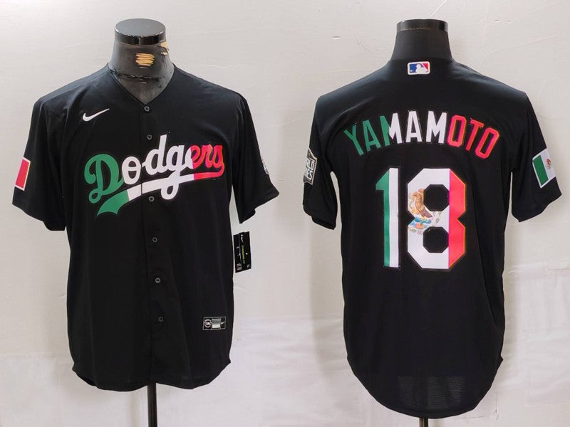 Men's Los Angeles Dodgers Yoshinobu Yamamoto #18 Black Player jersey