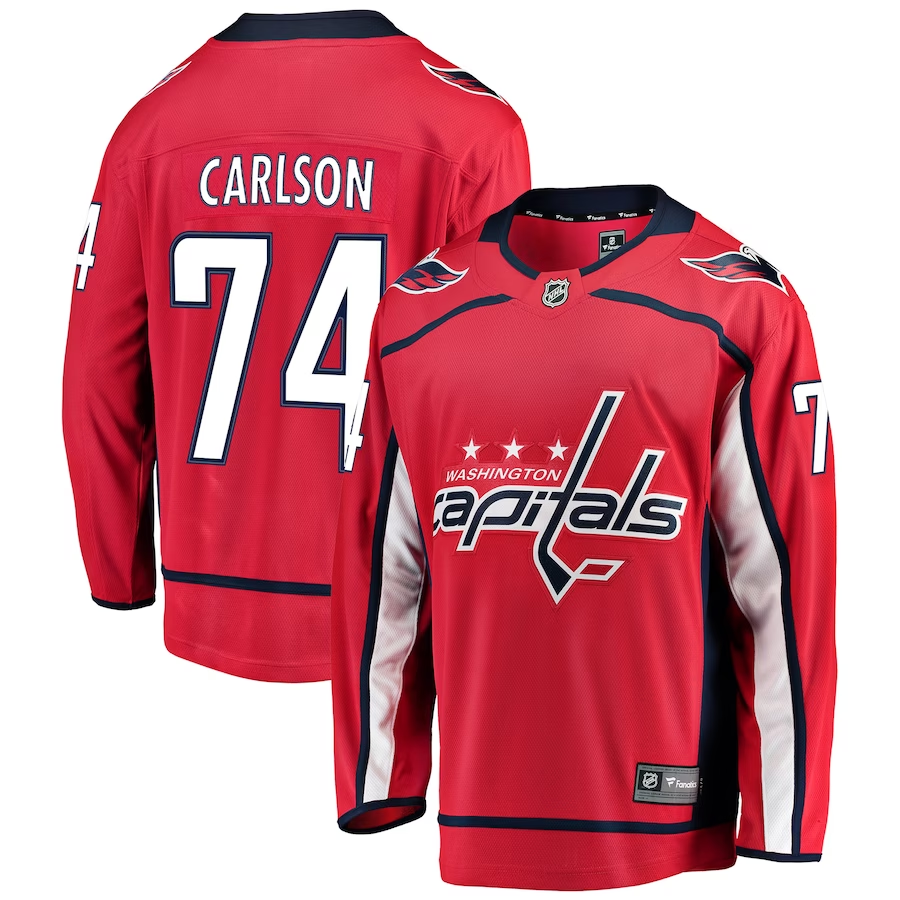 Men's Washington Capitals John Carlson #74 Red Home Breakaway Player jersey