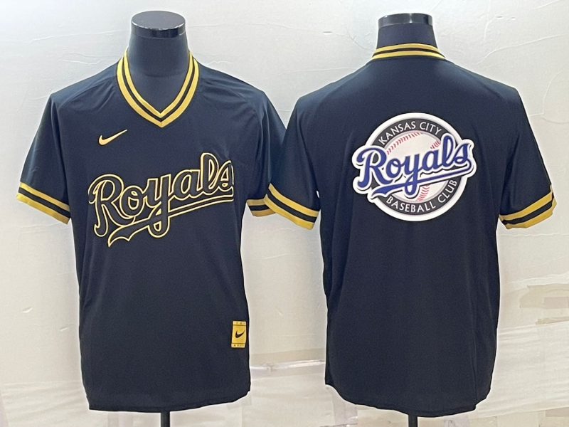 Men's Kansas City Royals Black Alternate Replica Team Logo jersey