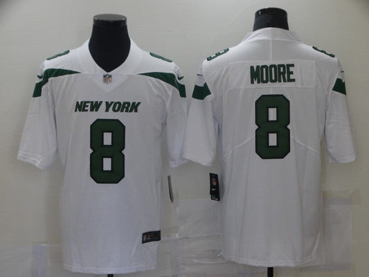 Men's New York Jets Elijah Moore #8 White Game jersey