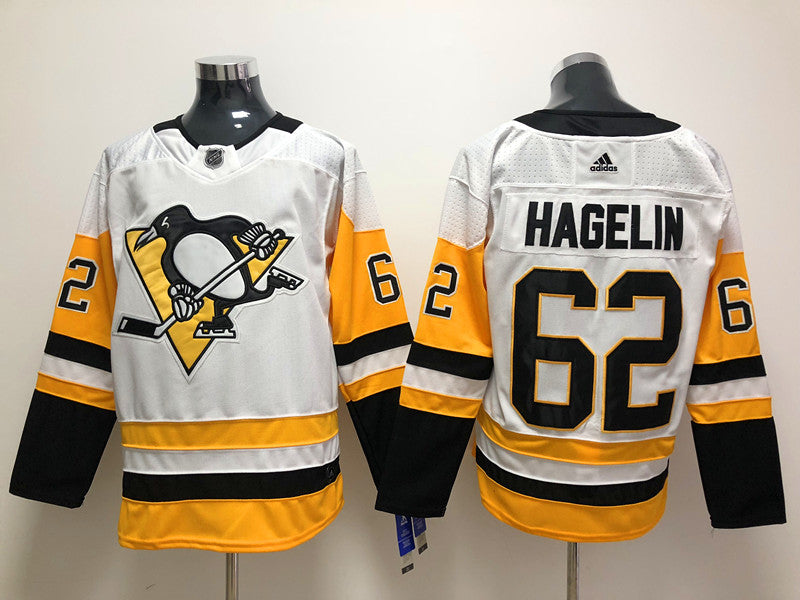 Men's Pittsburgh Penguins Carl Hagelin #62 White Replica Player jersey