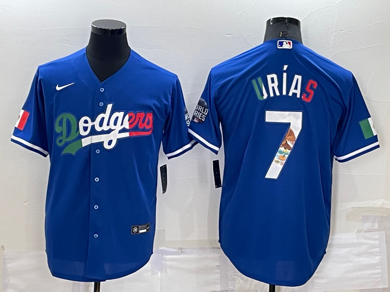 Men's Los Angeles Dodgers Julio Urias #7 Blue Fashion Player jersey