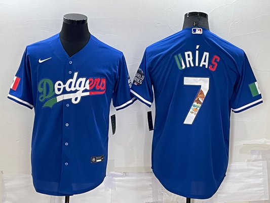 Men's Los Angeles Dodgers Julio Urias #7 Blue Fashion Player jersey