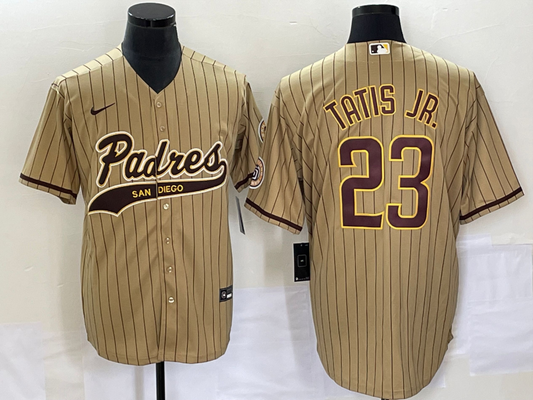 Men's San Diego Padres Fernando Tatis Jr. #23 Tan Replica Player jersey Joint Edition