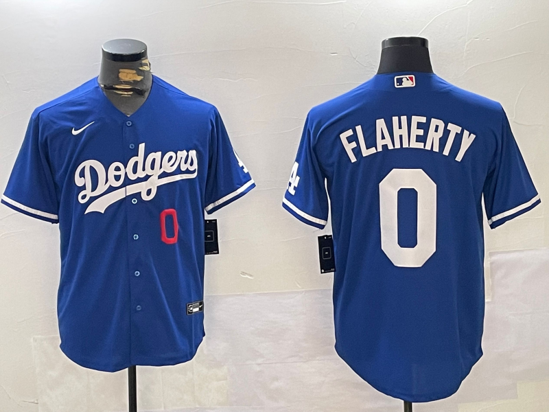 Men's Los Angeles Dodgers Jack Flaherty #0 Royal Replica Player jersey