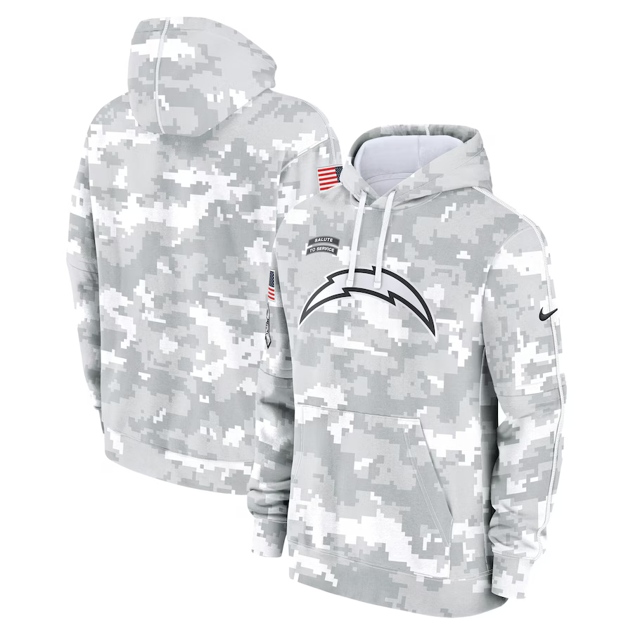 Men's Los Angeles Chargers Arctic Camo 2024 Salute to Service Club Fleece Pullover Hoodie1