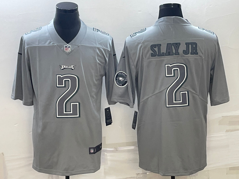 Men's Philadelphia Eagles Darius Slay Jr. #2 Gray Atmosphere Fashion Game jersey