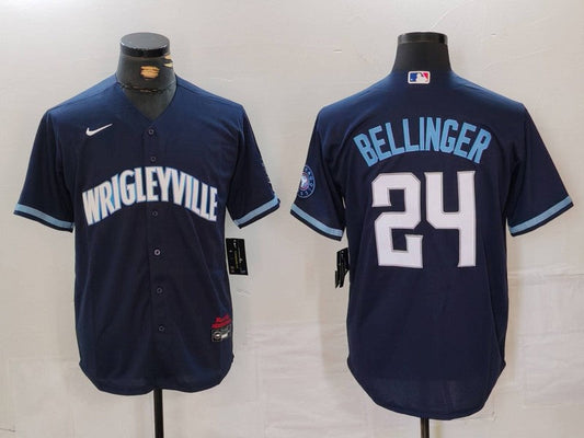 Men's Chicago Cubs Cody Bellinger #24 Navy City Connect Limited Player jersey