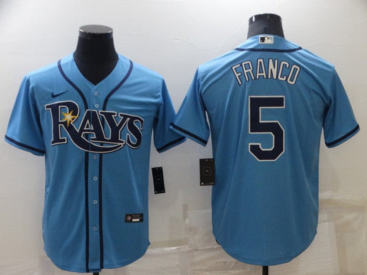 Men's Tampa Bay Rays Wander Franco #5 Blue Replica Baseball jersey