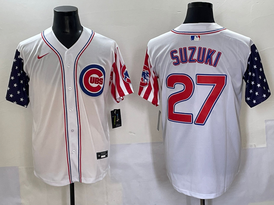 Men's Chicago Cubs Seiya Suzuki #27 White Limited Player Jersey
