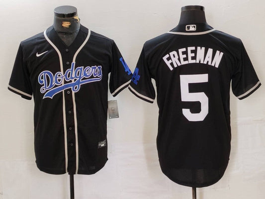 Men's Los Angeles Dodgers Freddie Freeman #5 Black Game jersey