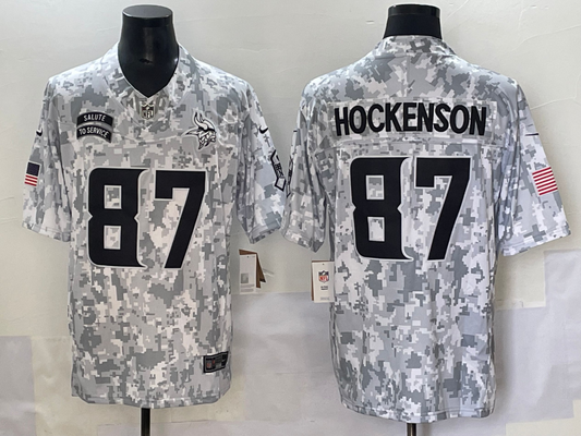 Men's Minnesota Vikings T.J. Hockenson #87 Arctic Camo 2024 Salute to Service Retired Player Limited Jersey