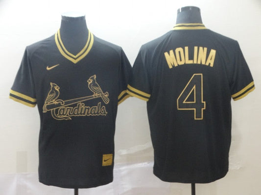 Men's St. Louis Cardinals Yadier Molina #4 Black Replica Player jersey