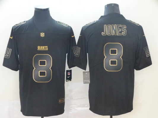 Men's New York Giants Daniel Jones #8 Black Player Game jersey