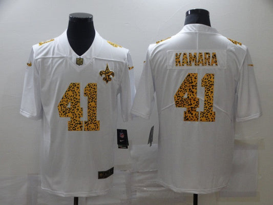 Men's New Orleans Saints Alvin Kamara #41 White Game Player jersey