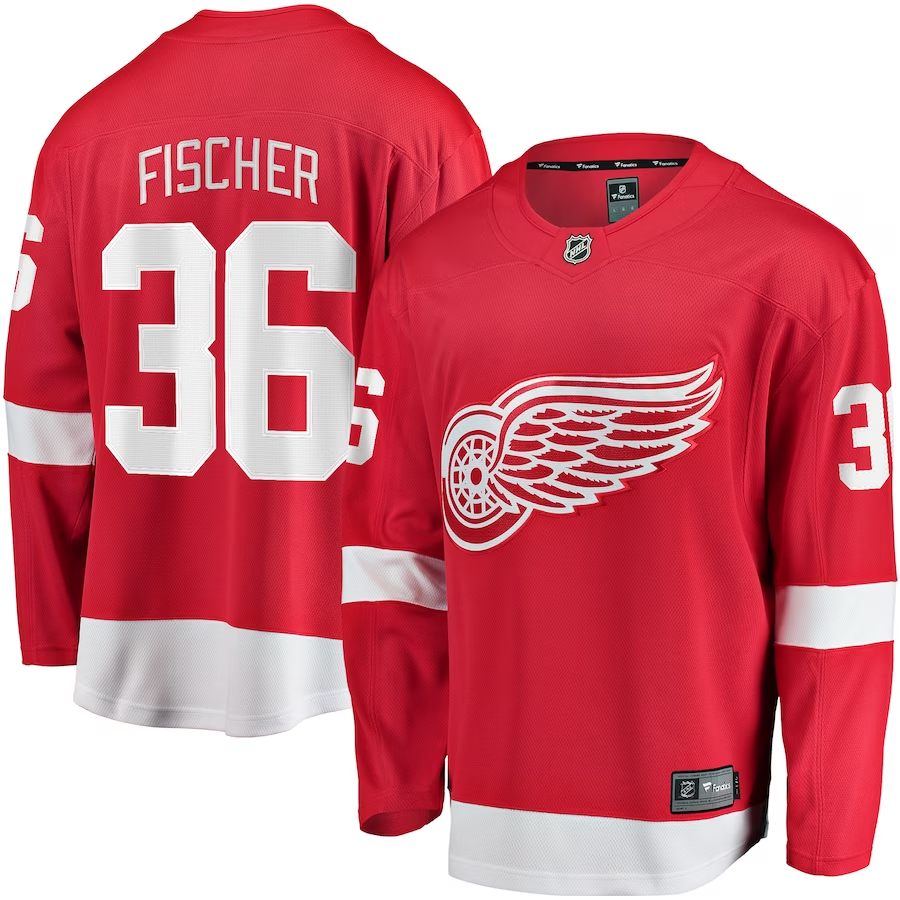 Men's Detroit Red Wings Christian Fischer #36 Red Home Breakaway jersey