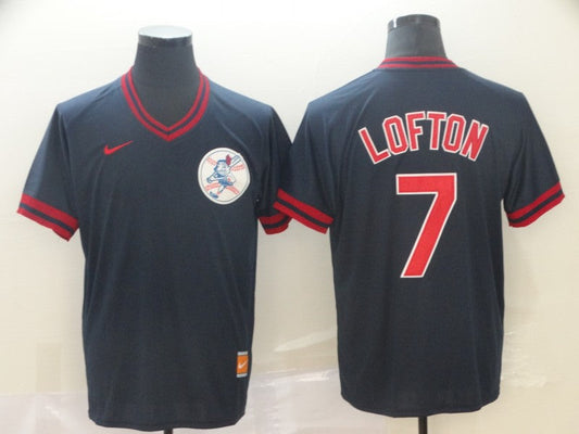 Men's Cleveland Guardians Kenny Lofton #7 Navy Replica Team jersey