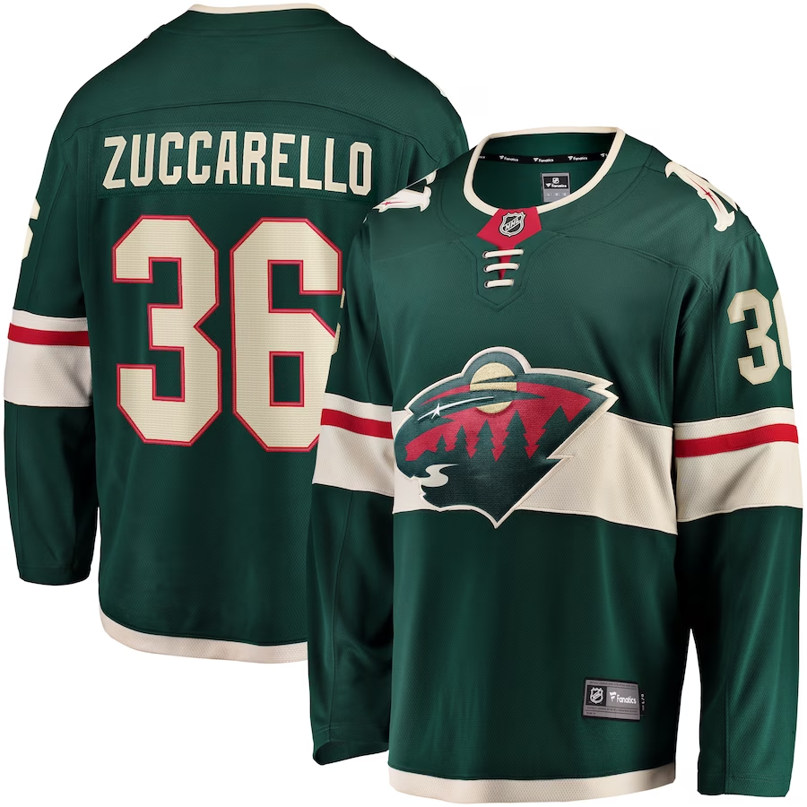 Men's Minnesota Wild Mats Zuccarello #36 Green Home Breakaway Player jersey