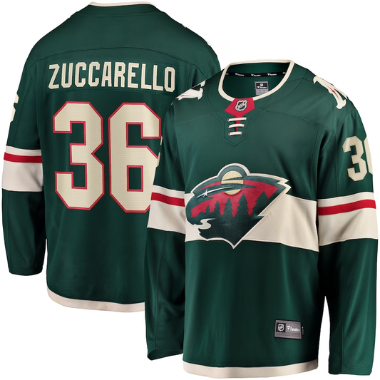 Men's Minnesota Wild Mats Zuccarello #36 Green Home Breakaway Player jersey