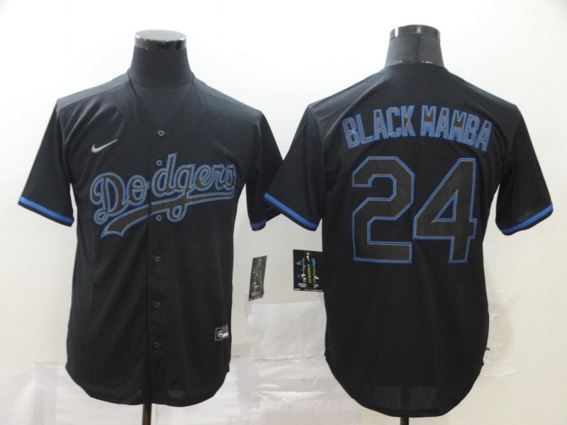 Men's Los Angeles Dodgers Kobe Bryant #24 Black Mamba Baseball jersey