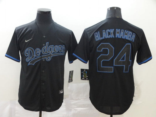 Men's Los Angeles Dodgers Kobe Bryant #24 Black Mamba Baseball jersey