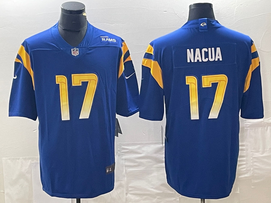 Men's Los Angeles Rams Puka Nacua #17 Royal Home Game jersey