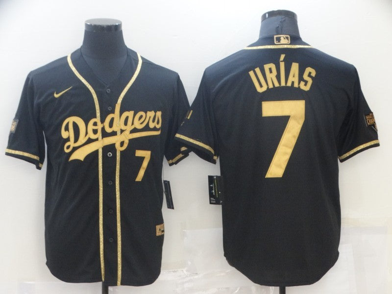 Men's Los Angeles Dodgers Julio Urias #7 Black Game Player jersey