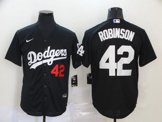 Men's Los Angeles Dodgers Jackie Robinson #42 Black Stitched jersey