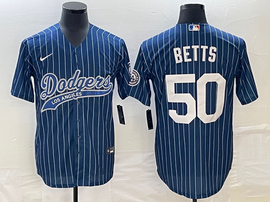 Men's Los Angeles Dodgers Mookie Betts #50 Blue Player jersey Joint Edition