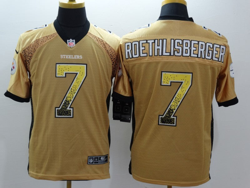 Men's Pittsburgh Steelers Ben Roethlisberger #7 Gold Game jersey