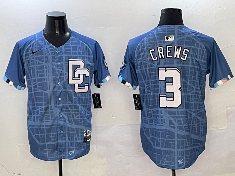 Men's Washington Nationals Dylan Crews #3 Blue 2025 City Connect Limited Player jersey