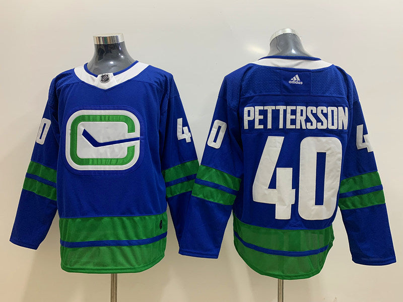 Men's Vancouver Canucks Elias Pettersson #40 Royal Breakaway Player jersey