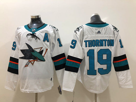 Men's San Jose Sharks Joe Thornton #19 White Breakaway Player jersey