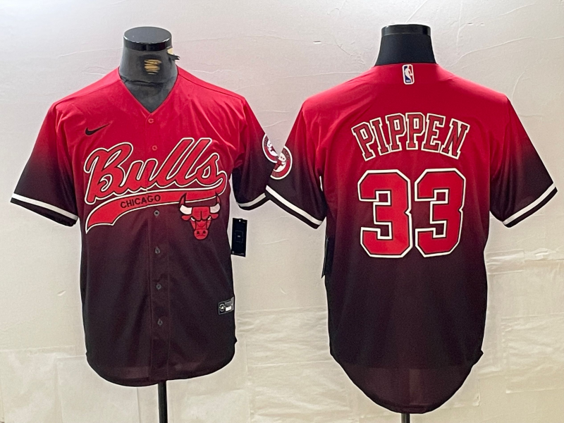 Men's Chicago Bulls Scottie Pippen #33 Red City Connect Replica Player Jersey