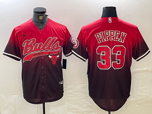 Men's Chicago Bulls Scottie Pippen #33 Red City Connect Replica Player Jersey